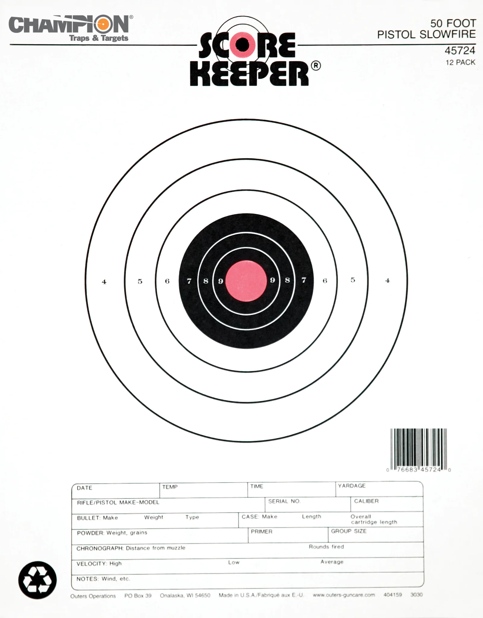 Score Keeper® Fluorescent Orange & Black Bull Targets - Image 3