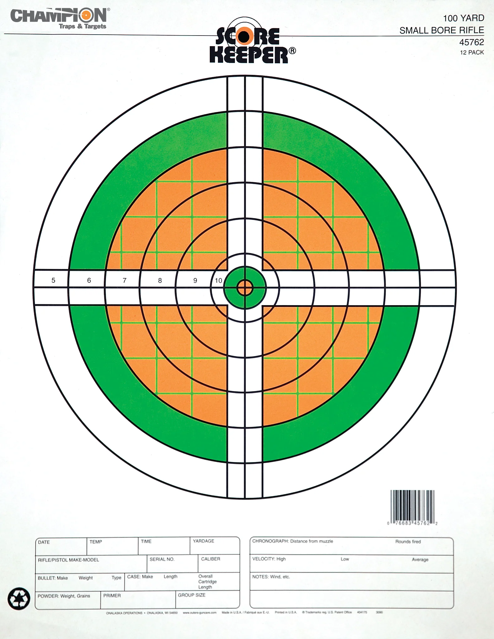 Score Keeper® Fluorescent Orange & Green Bull Targets - Image 2